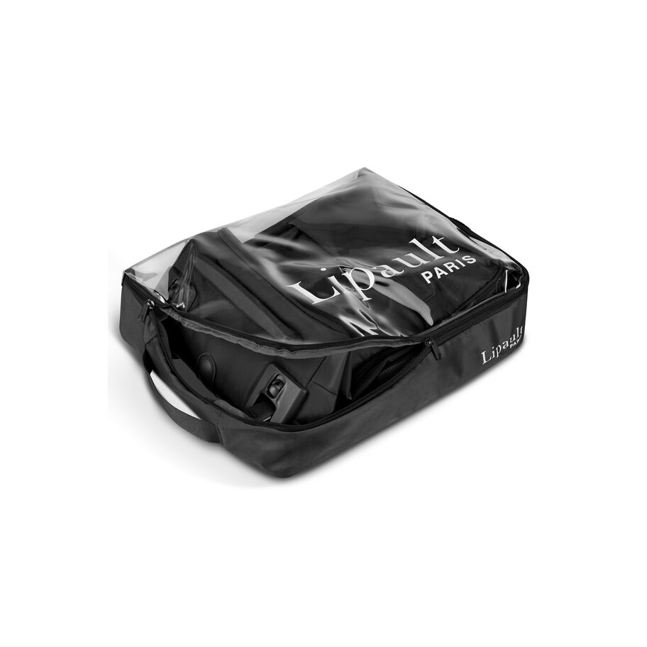Lipault Foldable Plume Mini Cabin Upright, Black, Packed in Storage Cover image number 2